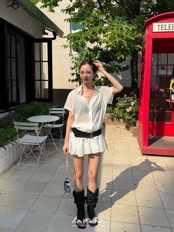 透膚紗三件組腰帶SET(闆娘.花花清單)